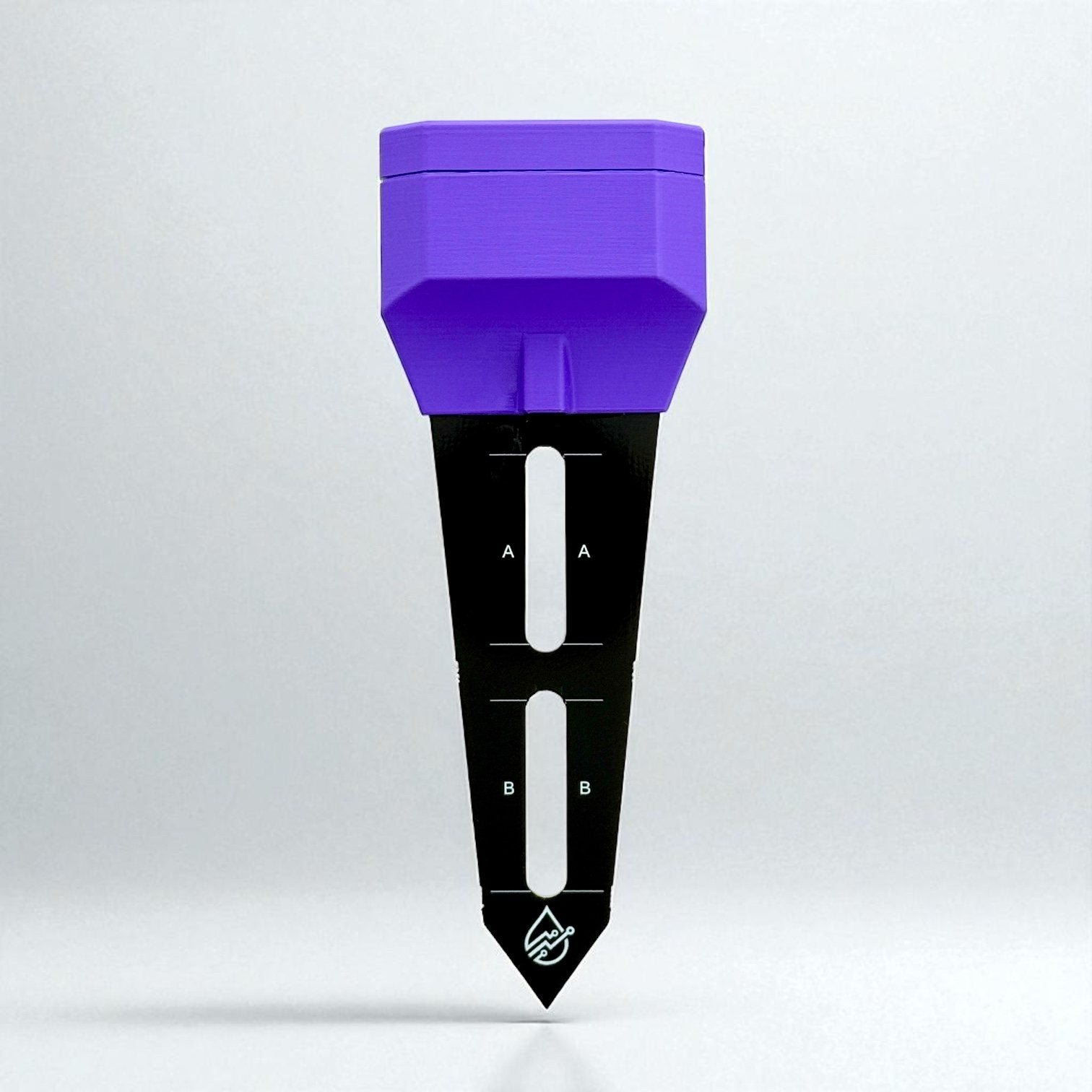 BLADE soil moisture sensor with purple hexagonal housing and black blade-shaped probe