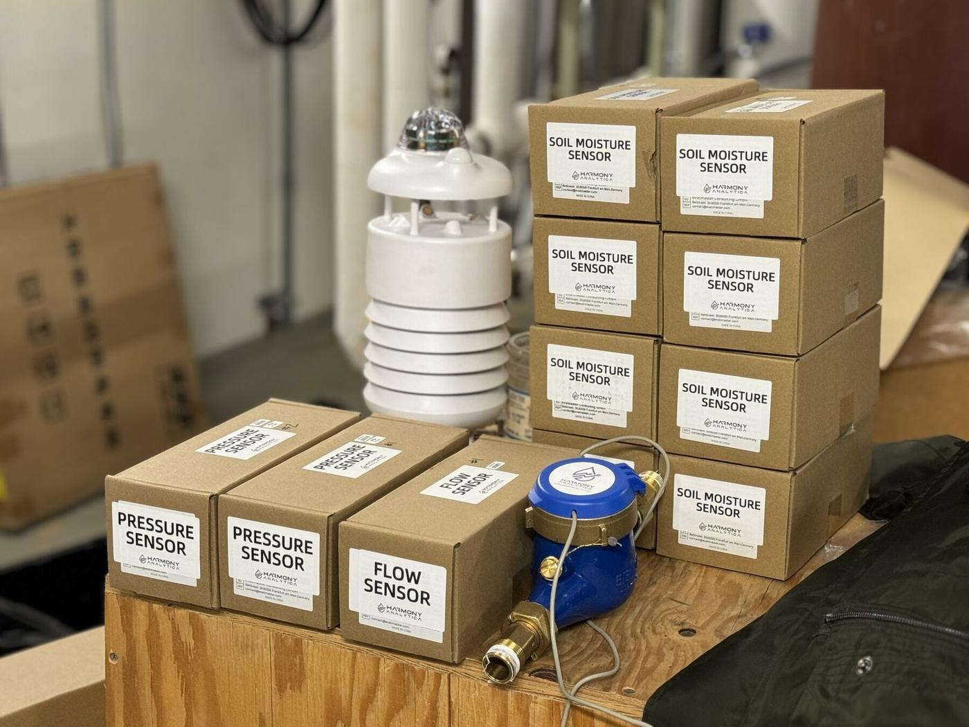 Pressure, flow and soil moisture sensors ready for deployment